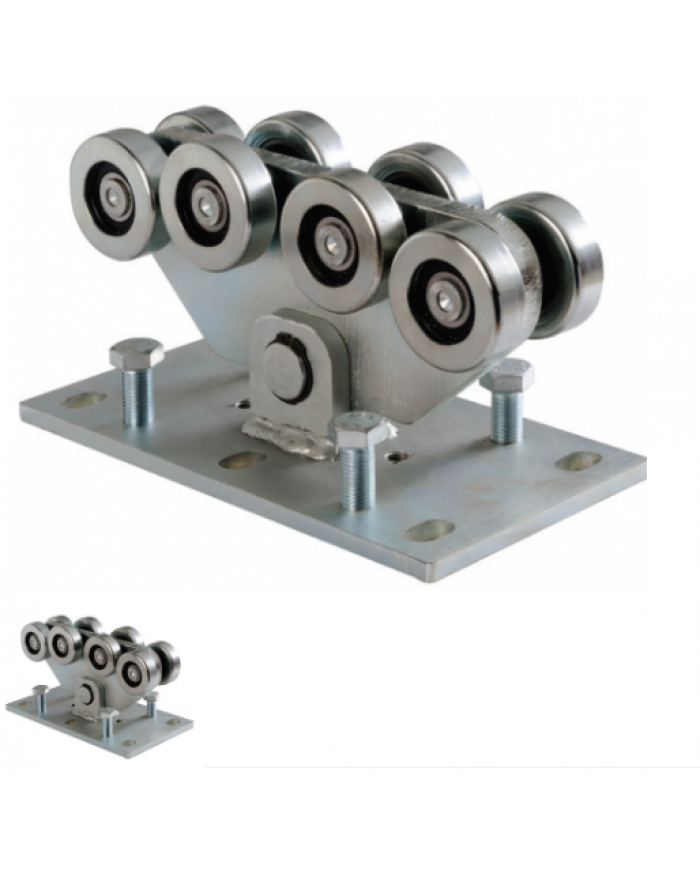 Büyük Seri 140x140x6mm Uçan Kapı 8 Makaralı Taşıyıcı